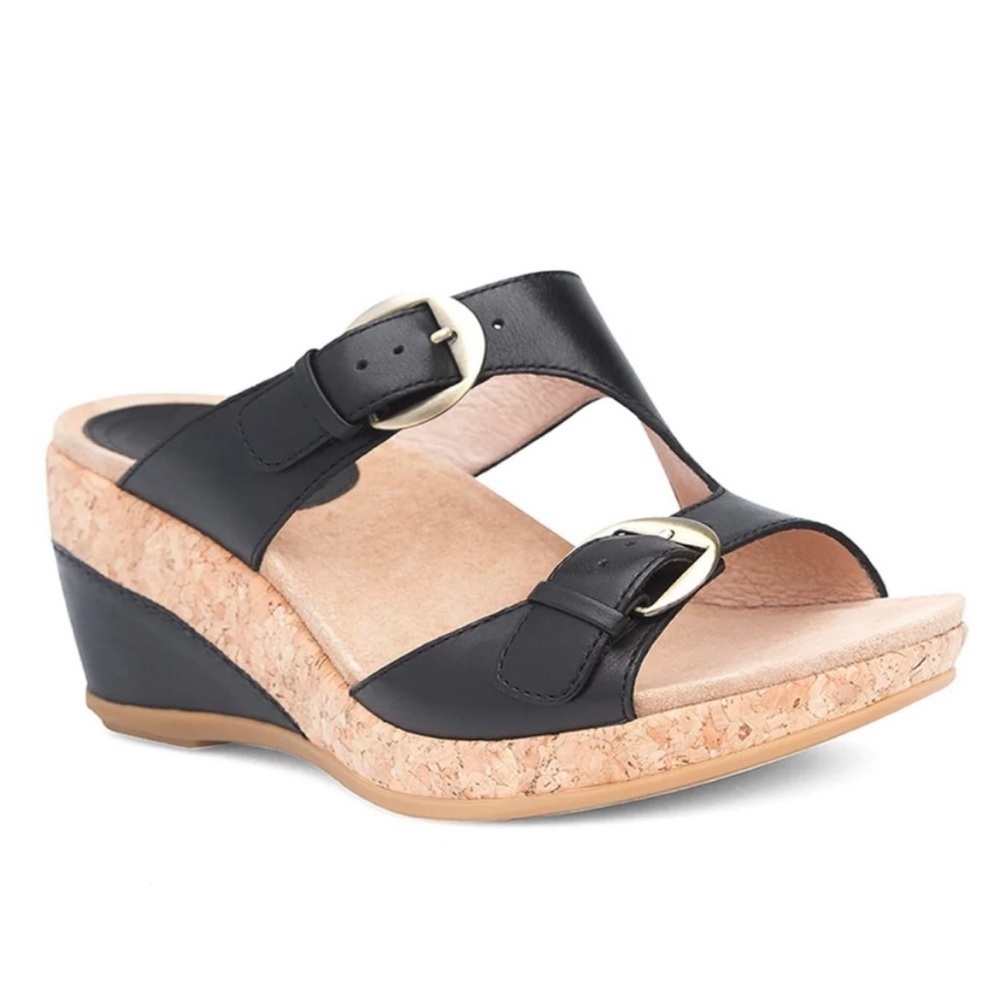 Dansko Black Wedge Sandals - size 39
